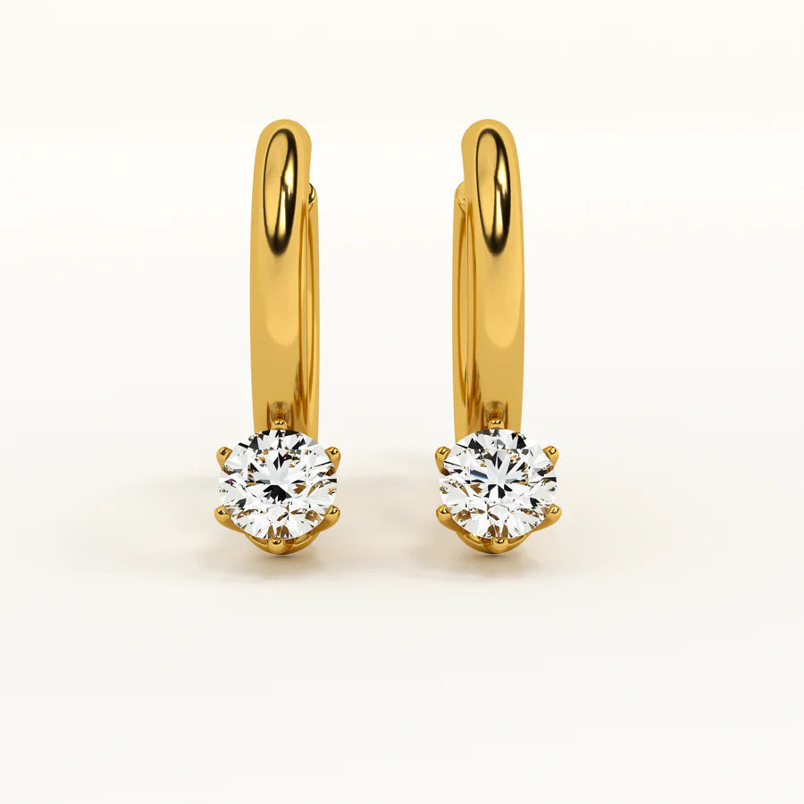 Athena Solitaire Hoop Earrings