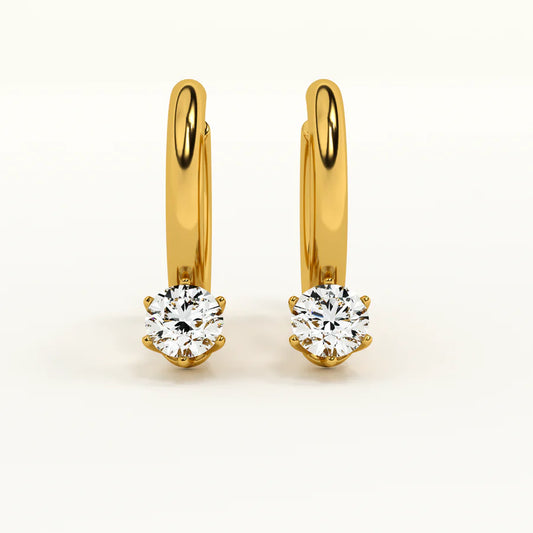 Athena Solitaire Hoop Earrings